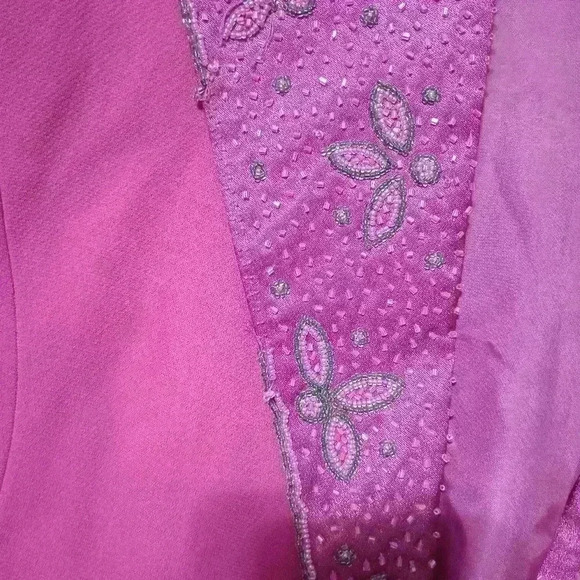 Maggie Barnes Blazer Women's Sz 26 One Button Vtg Pink Embroidered Barbiecore - Picture 9 of 9